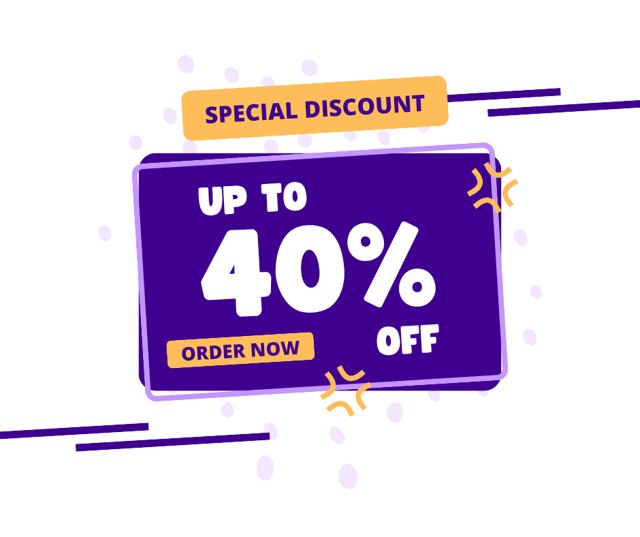 Special discount: 40% off